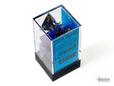 CHESSEX - Dados Poliédricos Gemini Black-Blue/Gold - Gamesmart